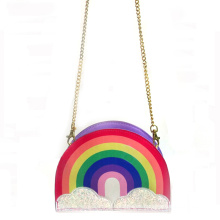 2020 Fashion Rainbow Children Chain Shoulder Bag Girls Kids Messenger Crossbody Coin Bag